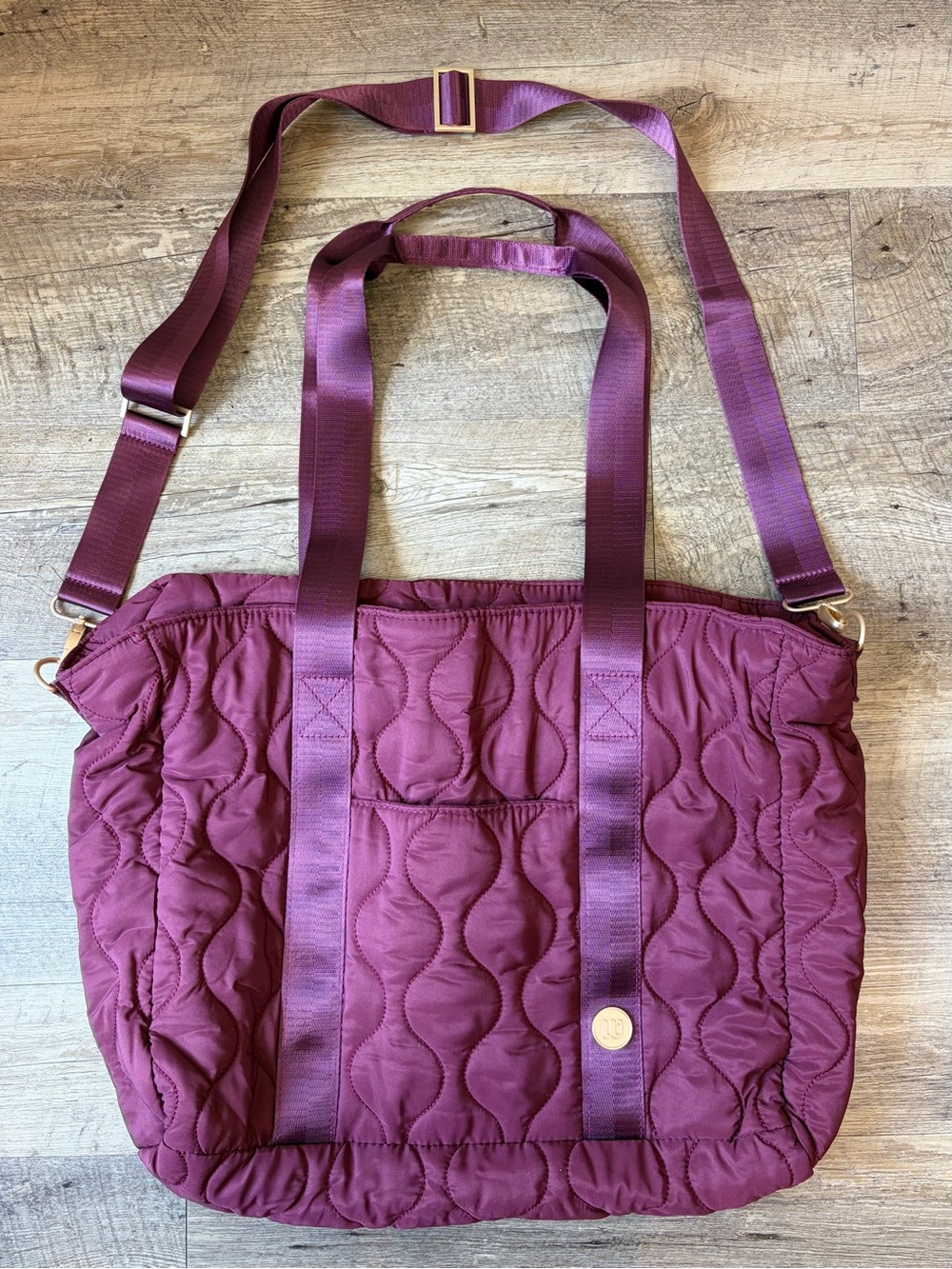 Wantable Cozytober Quilted Tote Bag with Attachable Strap Travel Work Bag